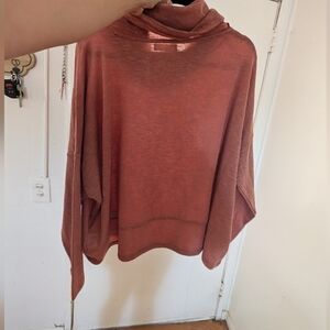 Madison Dusty Orange Cowl Neck Sweater Oversized Knit